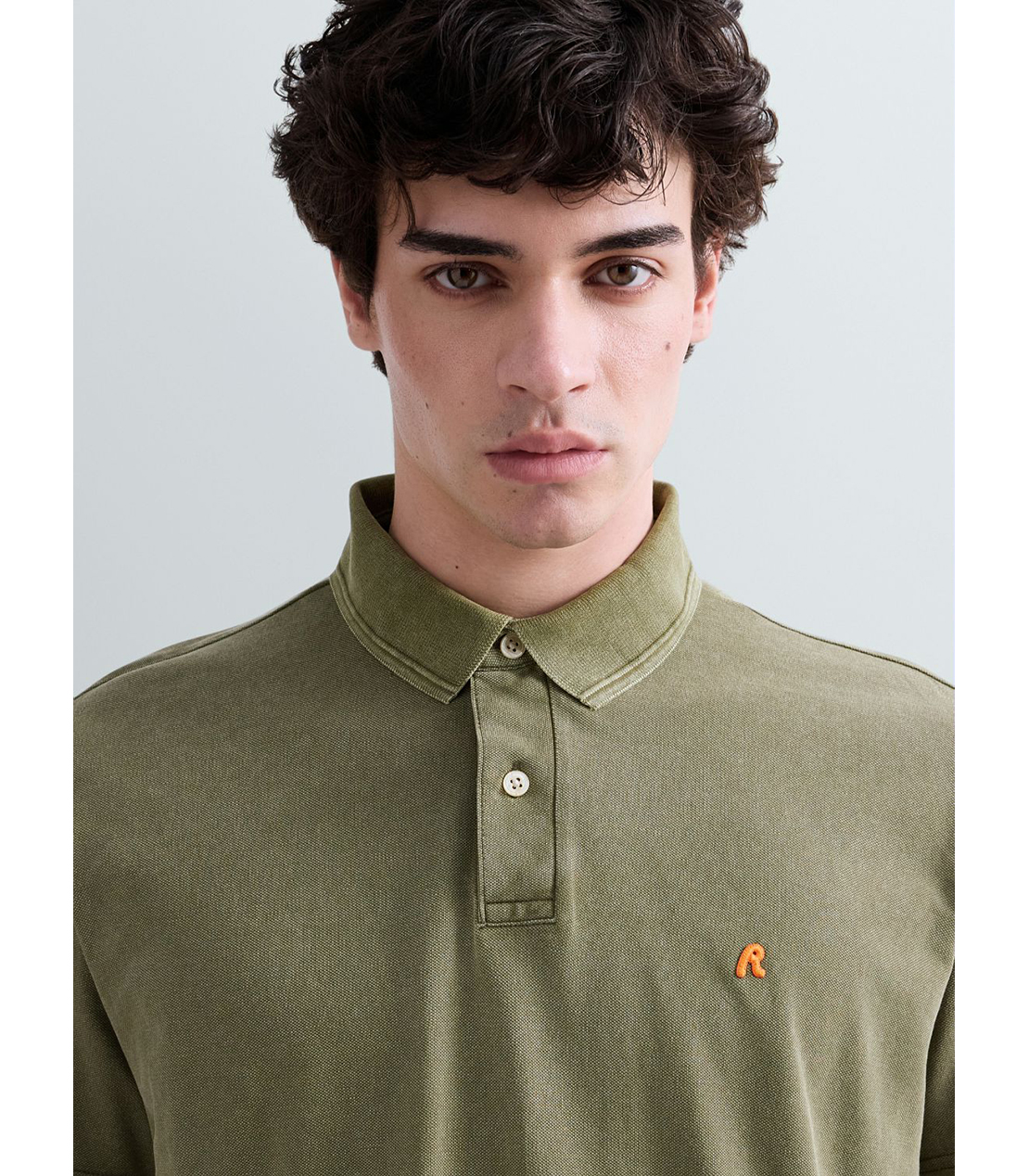 マーブルダイコットンピケポロシャツ 詳細画像 マッドグリーン 7